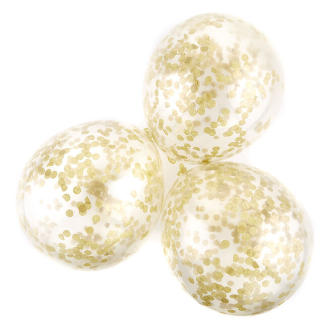 Gold Confetti Balloons - Pack Of 6