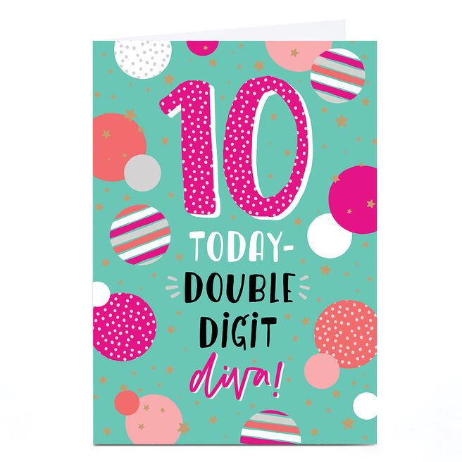 10th Birthday Card - Double Digit Diva