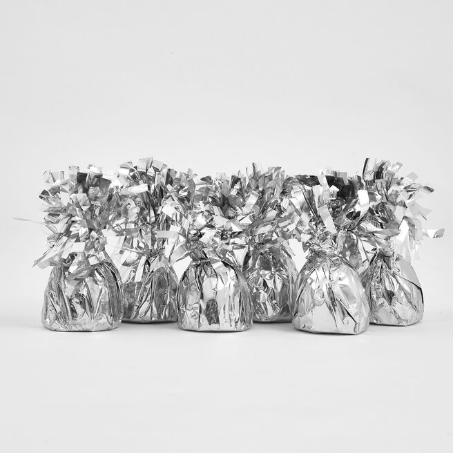 Silver Foil Balloon Weights - Pack of 12