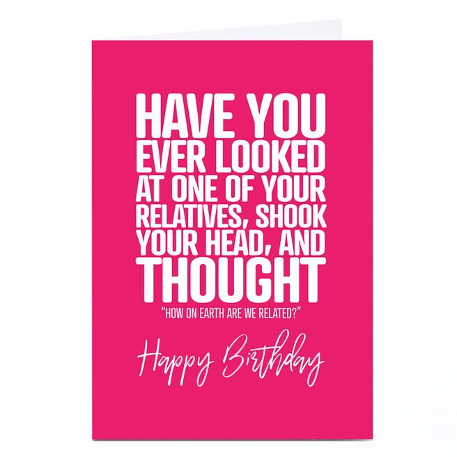 Personalised Punk Birthday Card - One Of Your Relatives 