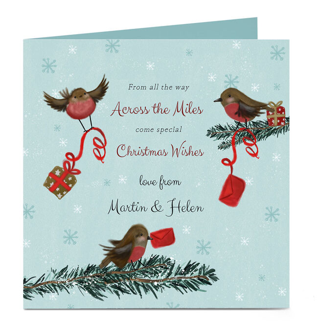 Personalised Christmas Card - Across The Miles Robins
