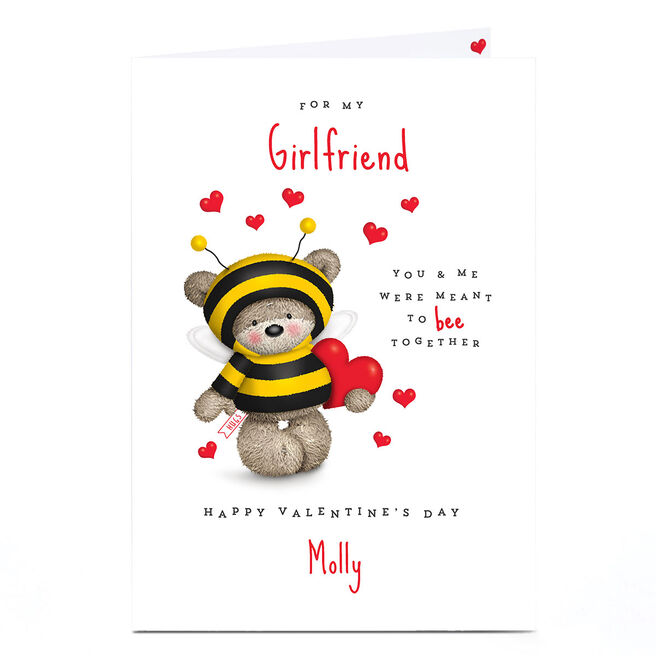 Personalised Hugs Bear Valentine's Day Card - Meant To Bee