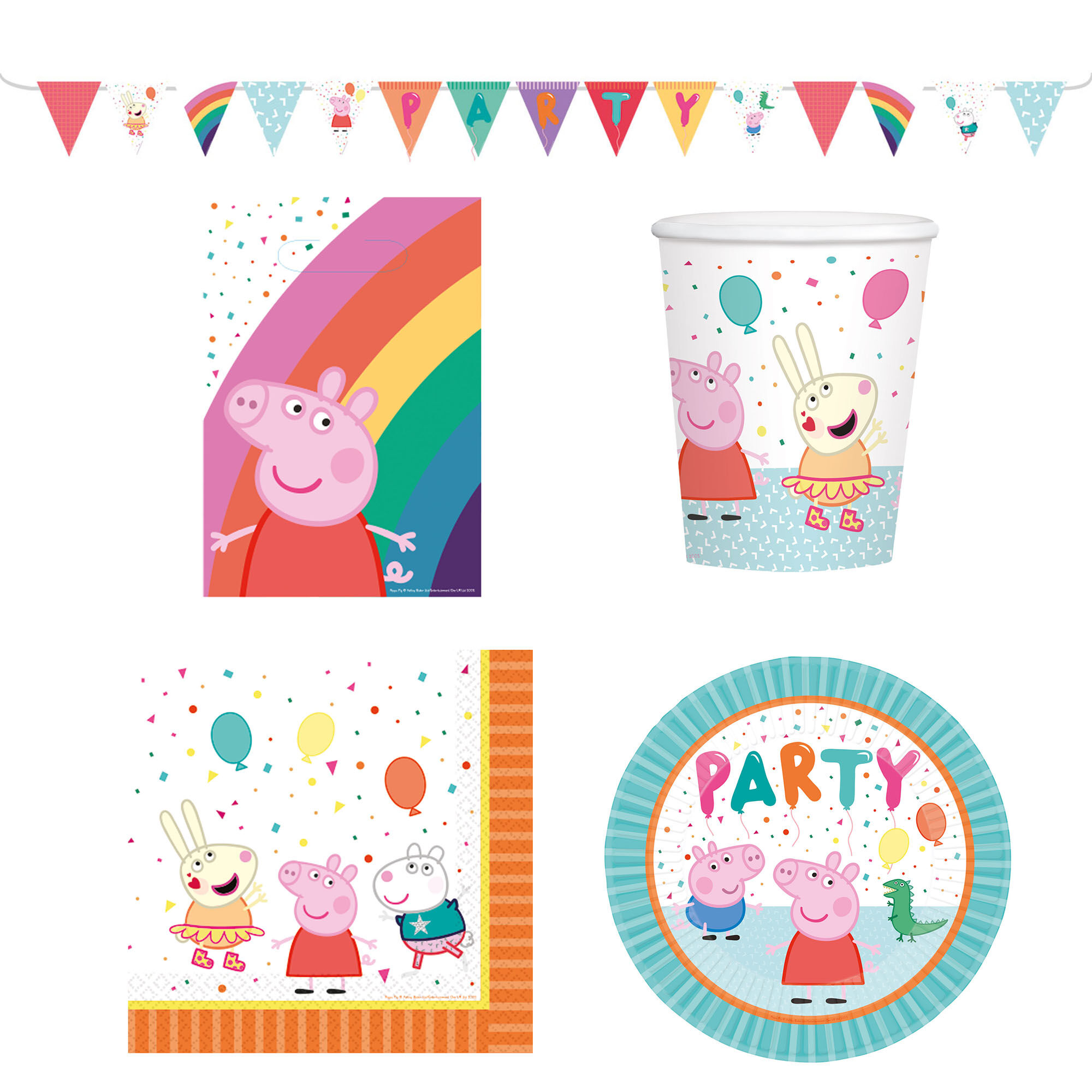 Peppa Wutz Party-Teller, 8 Stück – Bunte Papier-Party-Teller Für Kindergeburtstage