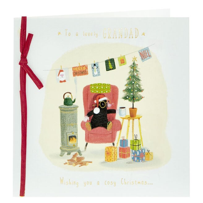 Exquisite Christmas Card - Lovely Grandad Mole