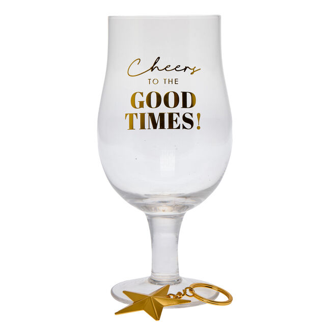 Cheers To The Good Times Pint Glass & Keyring