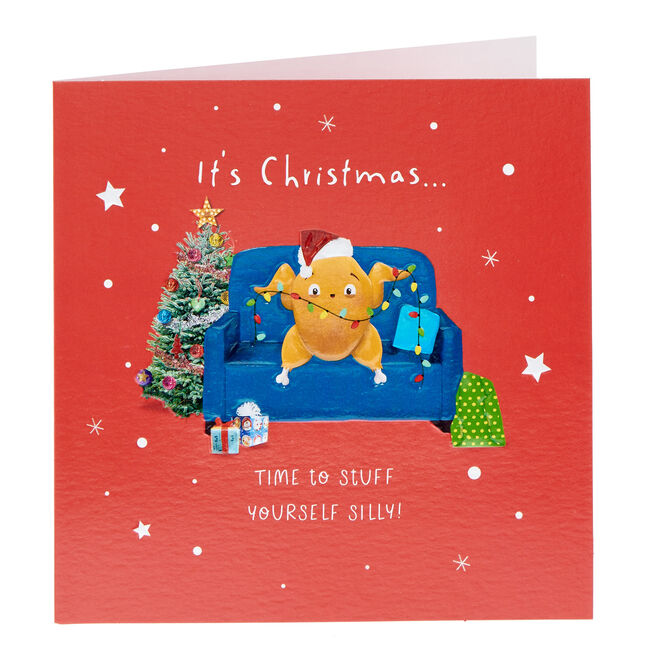 Sofa Turkey Any Recipient Christmas Card