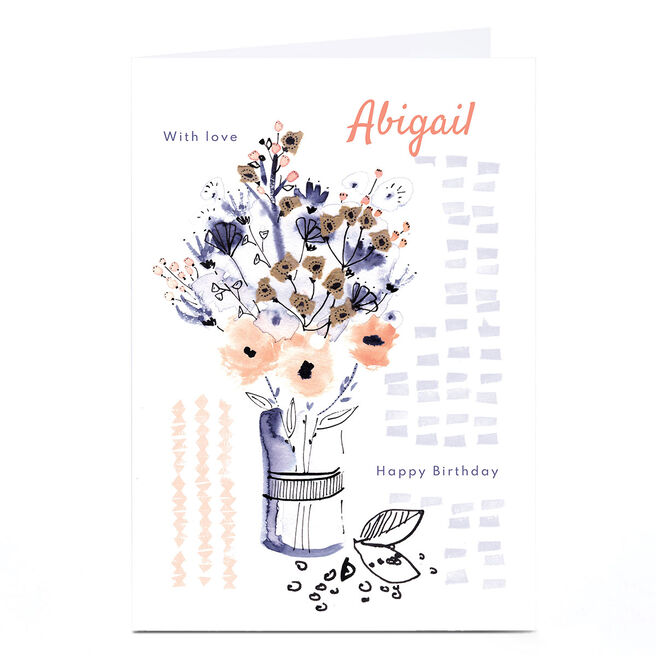 Personalised Rebecca Prinn Birthday Card - Flowers