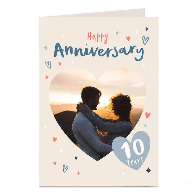 Personalised Anniversary Photo Card - Happy Anniversary, 10 Years