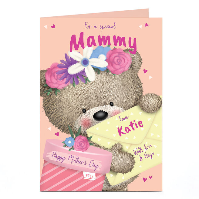 Personalised Hugs Bear Mother's Day Card - With Love, Mammy