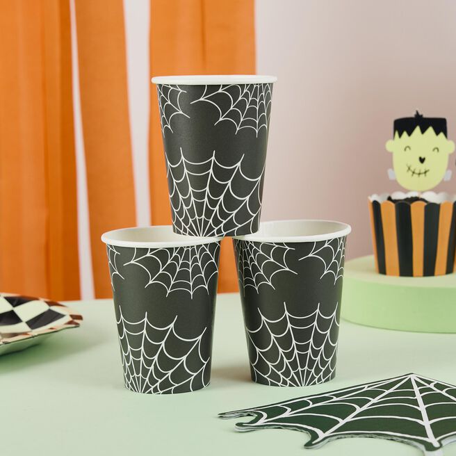 Spider Web Paper Cups - Pack of 8