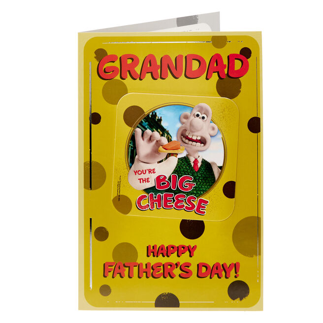 Grandad Wallace & Gromit Father's Day Card with Coaster 