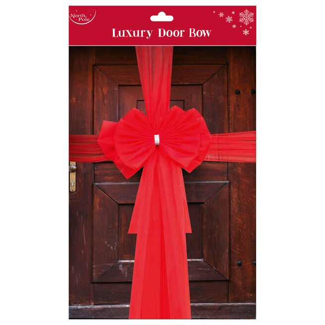 Large Red Christmas Door Bow