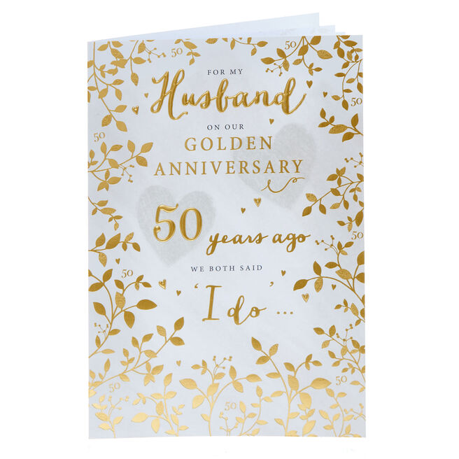 Husband Golden 50th Wedding Anniversary Card