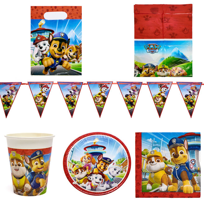 Paw Patrol Ready for Action Party Tableware & Decorations Bundle - 16 Guests