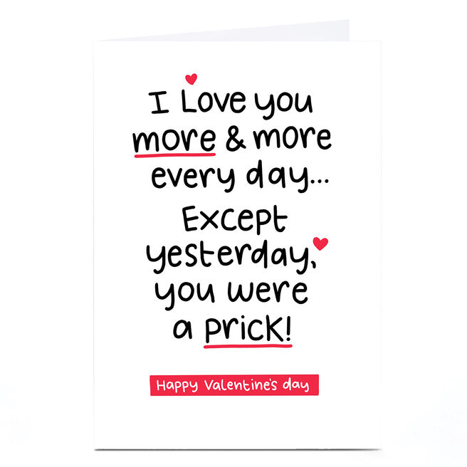Personalised Blue Kiwi Valentine's Day Card - Except Yesterday