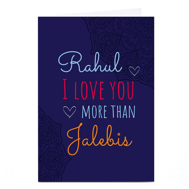 Personalised Roshah Designs Valentine's Day Card - Jalebis