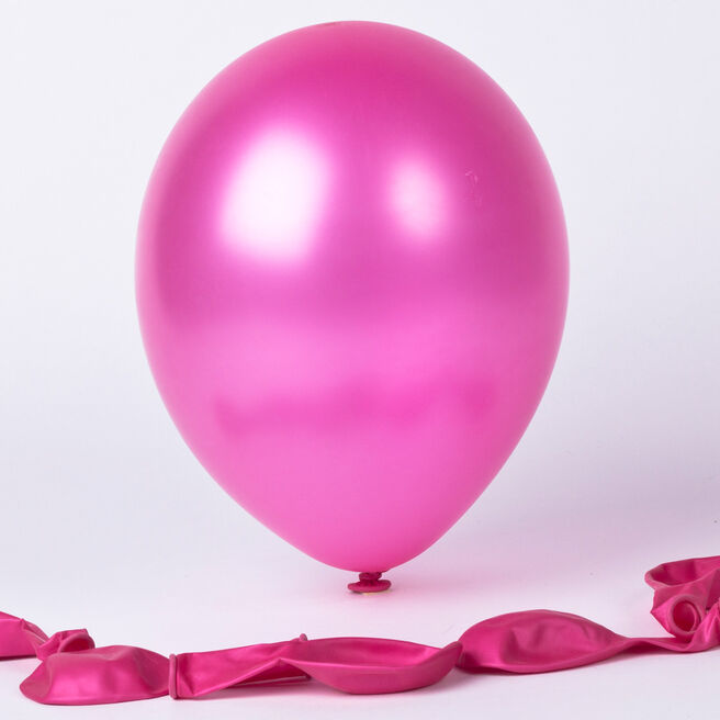 Metallic Pink Air-fill Latex Balloons, Pack Of 6
