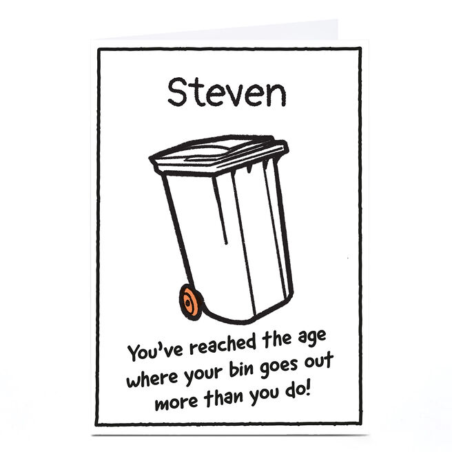 Personalised Scrawls Birthday Card - Bin Goes Out