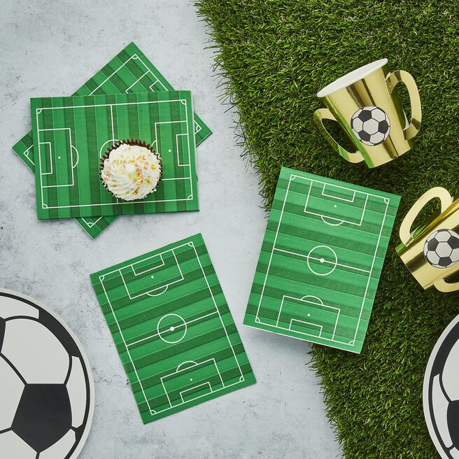 Football Pitch Paper Napkins - Pack of 16