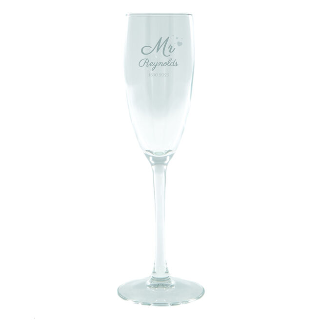 Personalised Wedding Champagne Glass - Mr