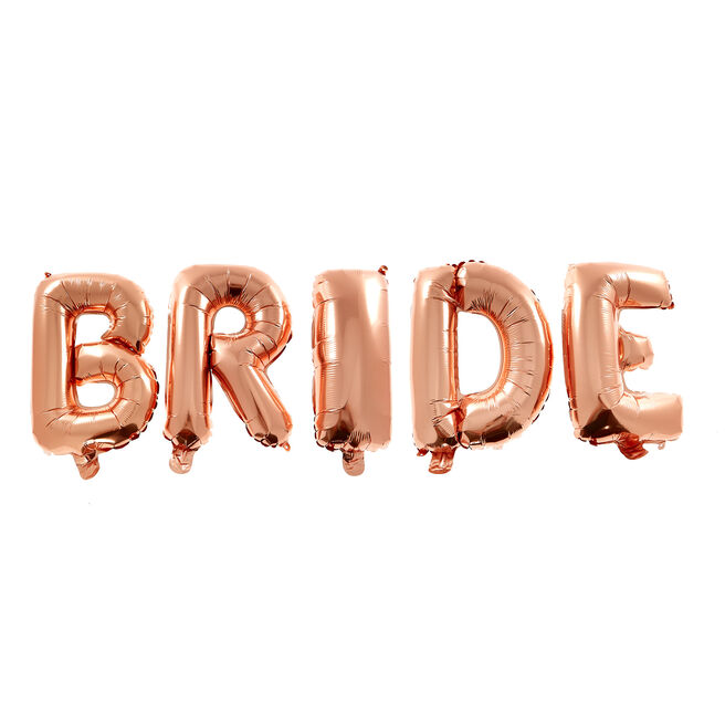 Rose Gold Bride Air-Fill Letter Balloon Banner