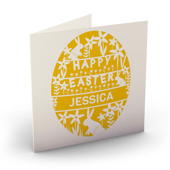 Personalised Easter Card - Cut Out Bunnies