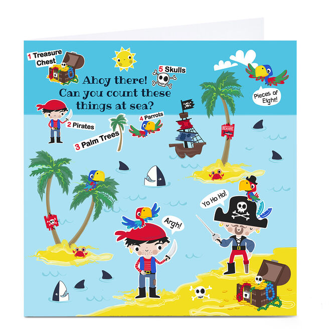 Personalised Rachel Griffin Birthday Card - Can You Count, Pirate Items?