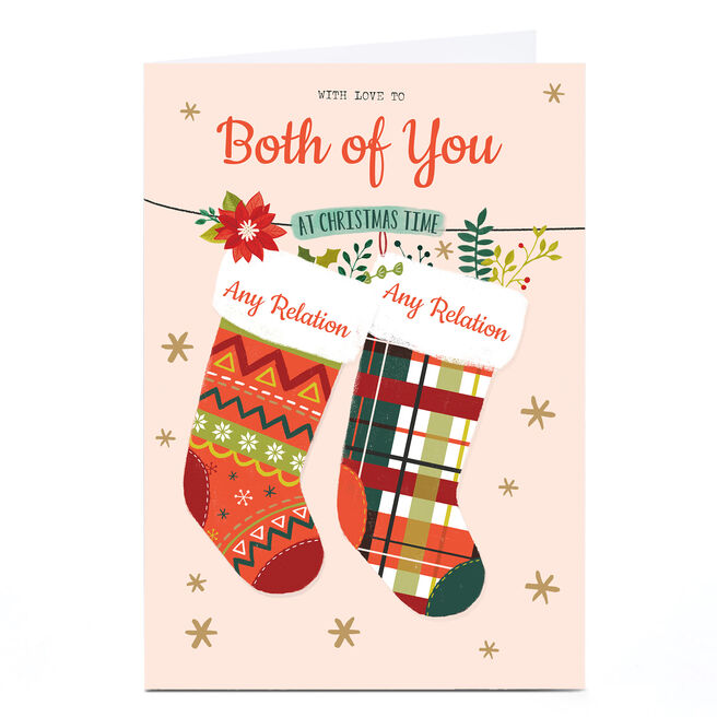 Personalised Christmas Card - Christmas Stockings, Any Relations