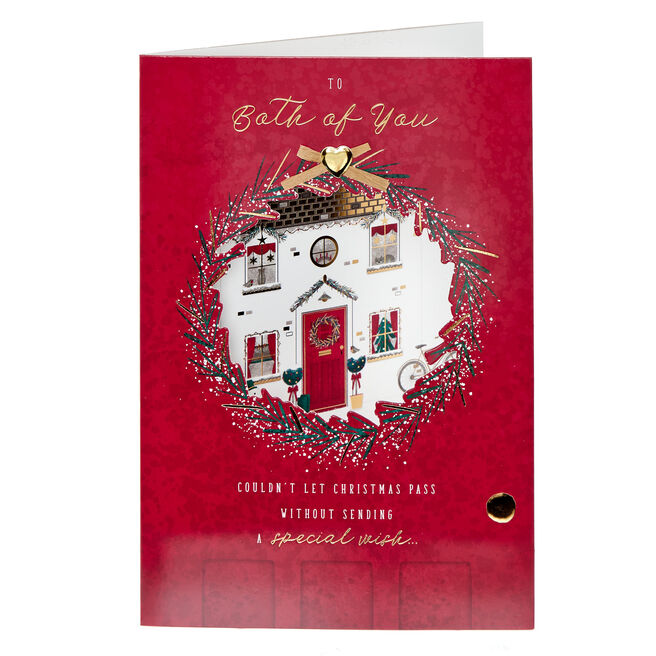 To Both Classic House Wreath Christmas Card