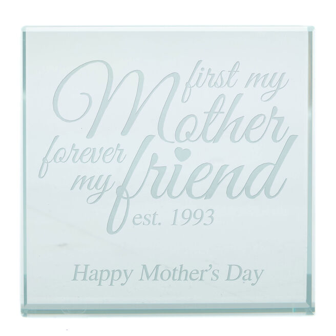 Personalised Engraved Glass Token - First My Mother...