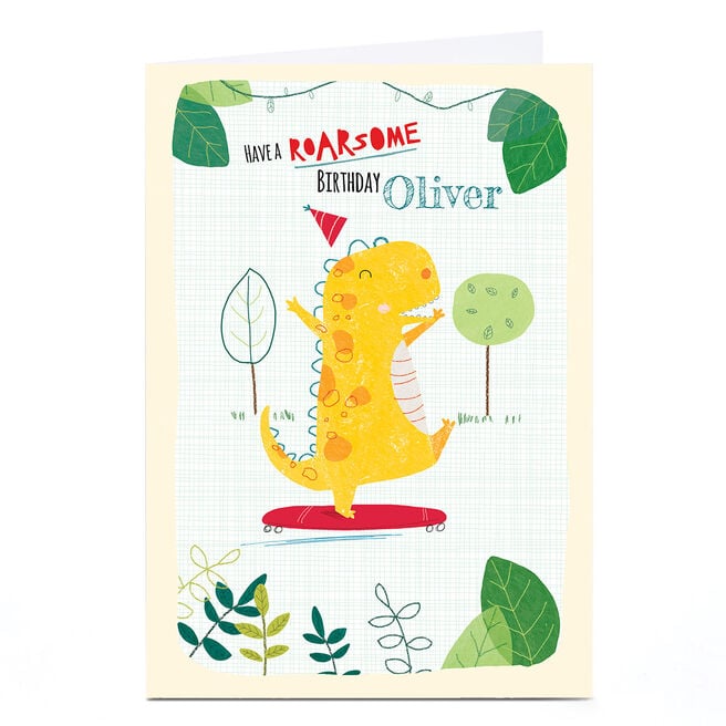 Personalised Cory Reid Birthday Card - Dinosaur