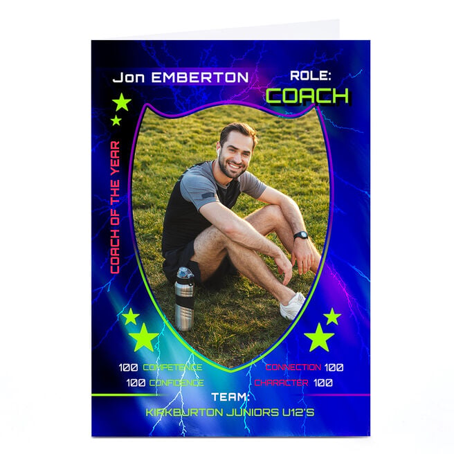 Photo Football Card - Coach of the Year Badge