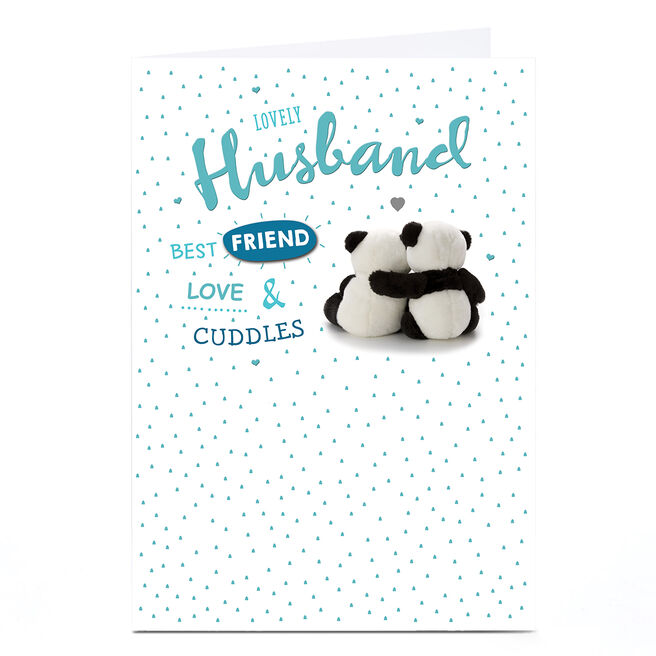 Personalised Birthday Card - Panda Bear Cuddle, Husband