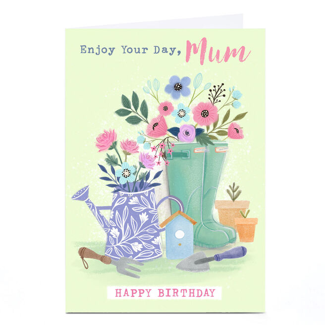 Personalised Dalia Clark Birthday Card - Enjoy Your Day, Gardening Mum