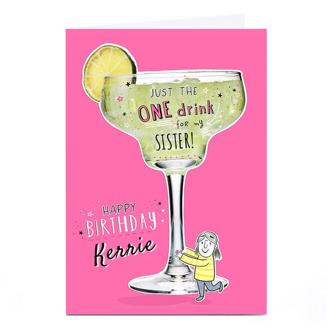 Personalised Birthday Card - Just The One Drink