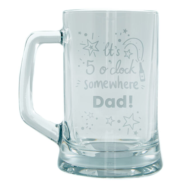 Personalised Engraved Pint Tankard  - 5 o'clock somewhere!