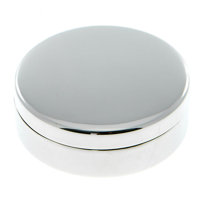 Round Silver Plated Trinket Box