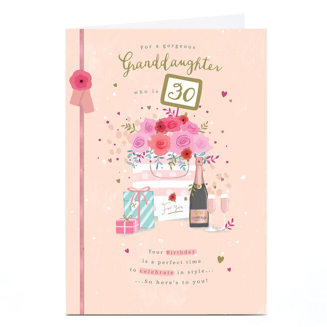 Personalised 30th Birthday Card - Celebrate in Style, Granddaughter