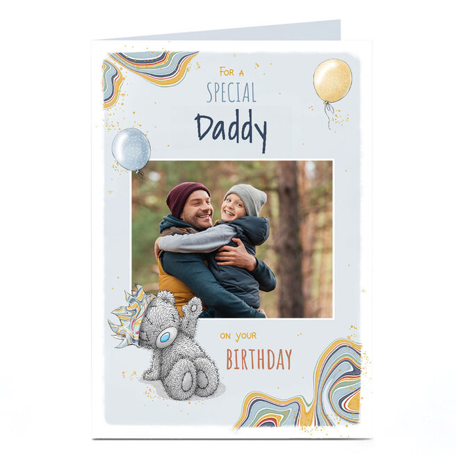 Photo Tatty Teddy Birthday Card - Bear With Birthday Crown, Daddy