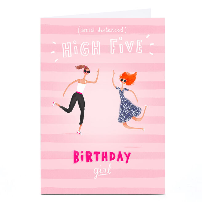 Personalised Andrew Thornton Birthday Card - Social Distanced High Five