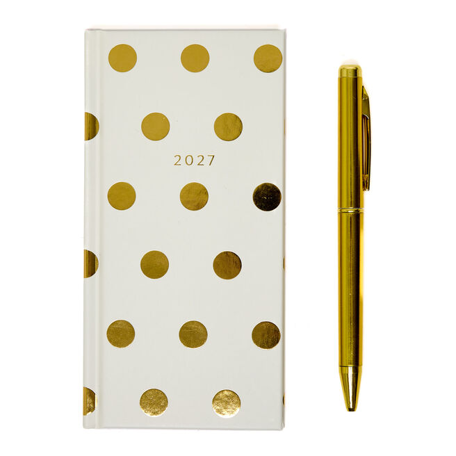 Polka Dot Boxed 2027 A6 Diary & Pen