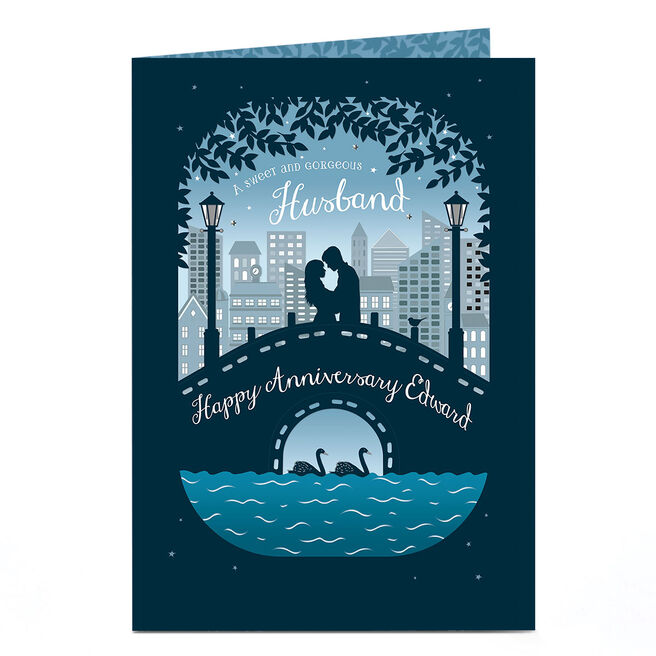 Personalised Anniversary Card - Bridge Silhouette
