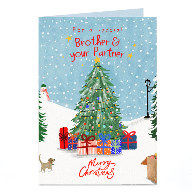 Personalised Christmas Card - For a Special Brother and Your Partner