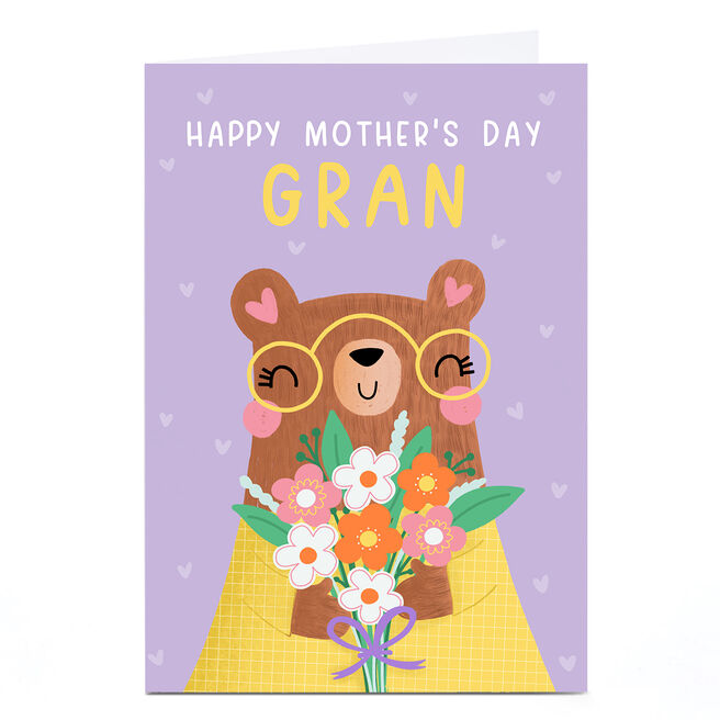 Personalised Jess Moorhouse Mother's Day Card - Cute Bear, Gran