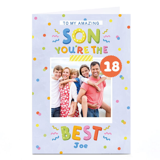Photo Lemon & Sugar Birthday Card - You're the Best Son, Editable Age
