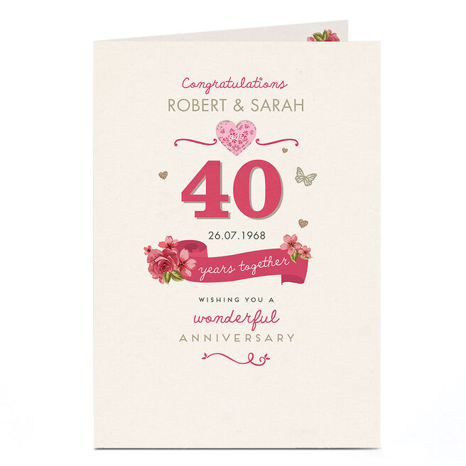 Personalised Anniversary Card - 40 Years Together