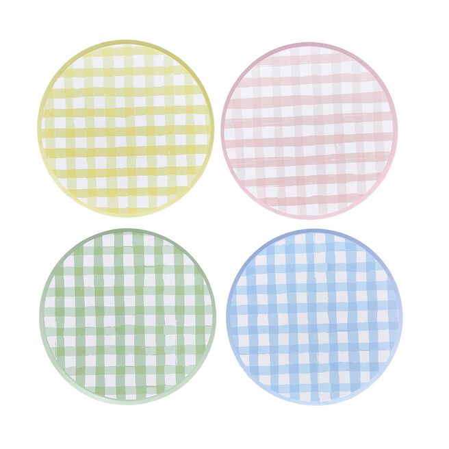 Gingham Paper Plates - Pack of 8