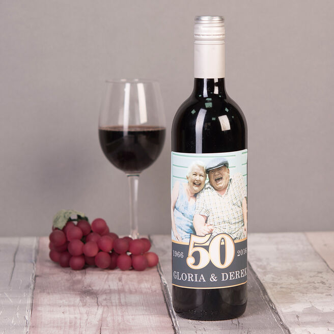 Photo Upload Wine - 50 Years, Anniversary