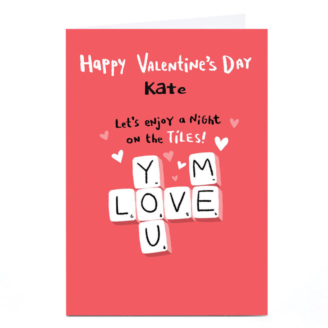 Personalised Hew Ma Valentine's Day Card - On The Tiles