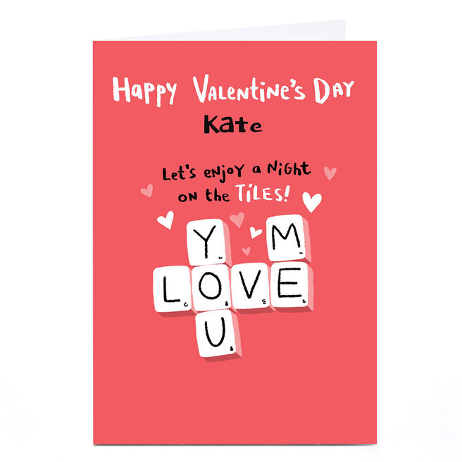 Personalised Hew Ma Valentine's Day Card - On The Tiles